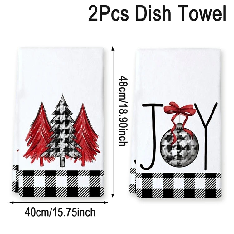 Christmas Kitchen Towels Christmas Decoration for Home 2024 Pendant Xmas Dish Towels Ornaments Navidad Natal New Year Gift 2025