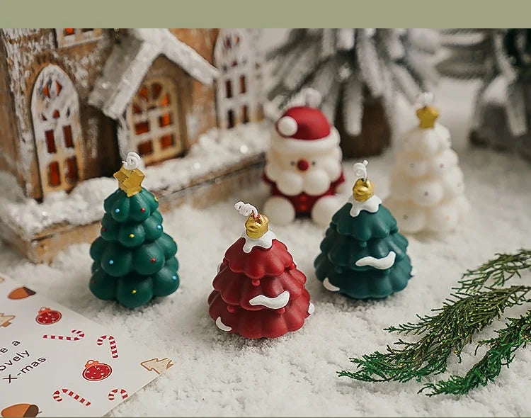 Cute Christmas Tree Scented Candles Handmade Fragrance Creative Ornaments Aromatherapy Xmas Gifts Birthday Gift Home Decor