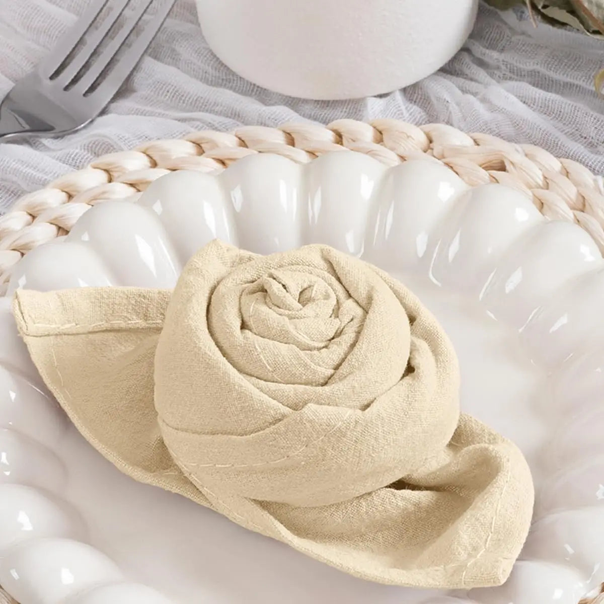 8pcs Christmas Red Cotton Napkins 40x40cm Soft Dinner Napkins Cloth for Fall Thanksgiving Wedding Party Christmas Decoration