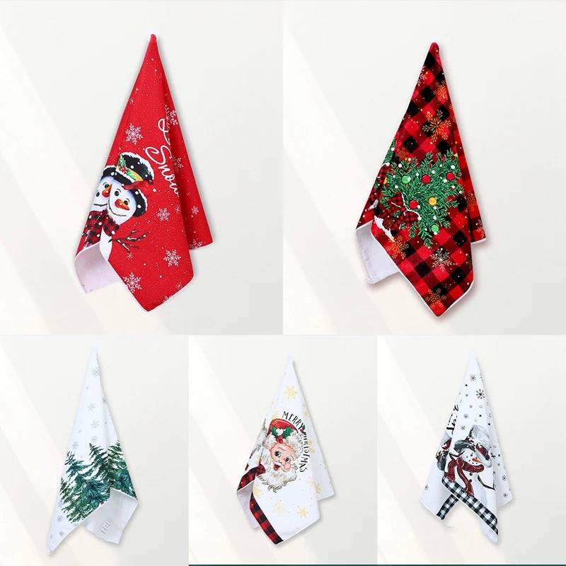 Christmas Kitchen Towels Christmas Decoration for Home 2024 Pendant Xmas Dish Towels Ornaments Navidad Natal New Year Gift 2025