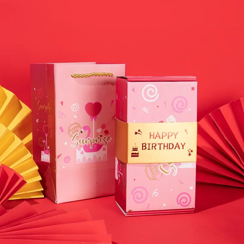 Christmas Gift Box DIY Folding Paper Box Money Pop Up Birthday Surprise Bounce Box Explosions Red Envelope Surpris Gift Box