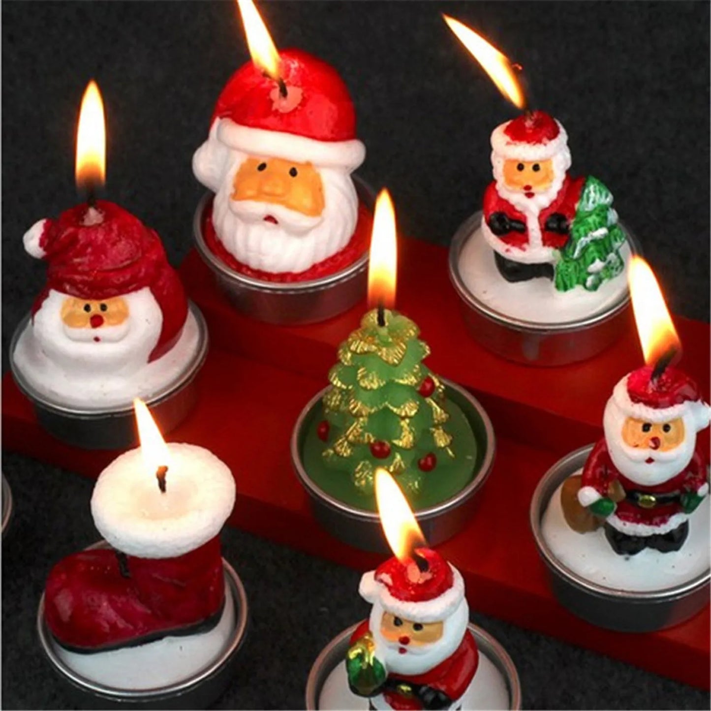 Christmas Tree Scented Candle Handmade Santa Claus Cute Soy Wax Candles Snowman Wedding Candles Home Decoration Party Xmas Gifts