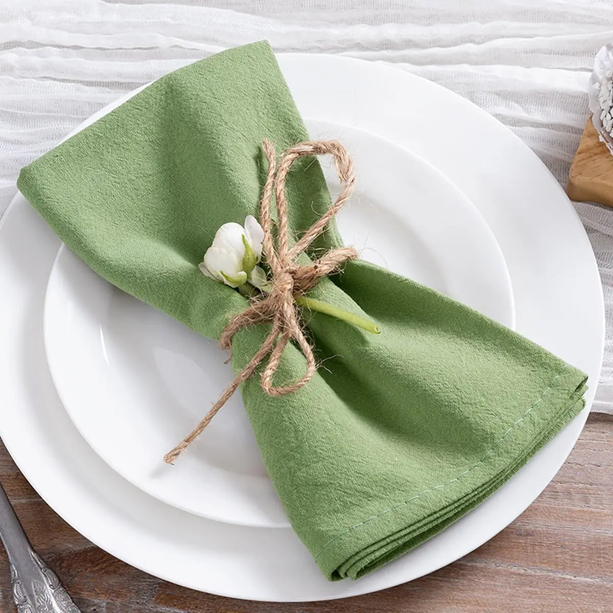 8pcs Christmas Red Cotton Napkins 40x40cm Soft Dinner Napkins Cloth for Fall Thanksgiving Wedding Party Christmas Decoration