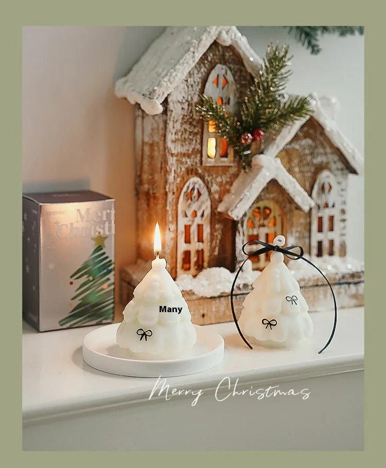 Cute Christmas Tree Scented Candles Handmade Fragrance Creative Ornaments Aromatherapy Xmas Gifts Birthday Gift Home Decor