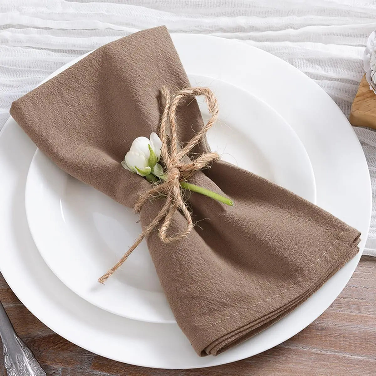 8pcs Christmas Red Cotton Napkins 40x40cm Soft Dinner Napkins Cloth for Fall Thanksgiving Wedding Party Christmas Decoration