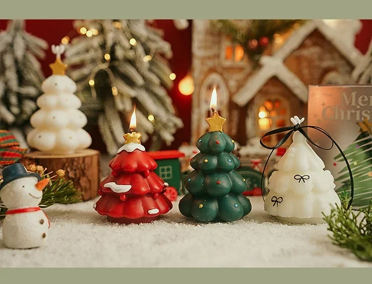 Cute Christmas Tree Scented Candles Handmade Fragrance Creative Ornaments Aromatherapy Xmas Gifts Birthday Gift Home Decor