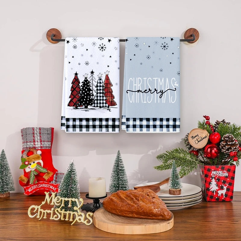 Christmas Kitchen Towels Christmas Decoration for Home 2024 Pendant Xmas Dish Towels Ornaments Navidad Natal New Year Gift 2025