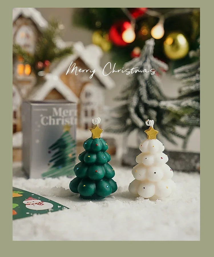 Cute Christmas Tree Scented Candles Handmade Fragrance Creative Ornaments Aromatherapy Xmas Gifts Birthday Gift Home Decor