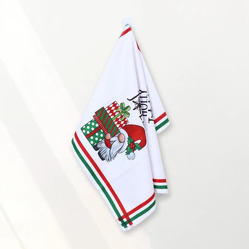 Christmas Kitchen Towels Christmas Decoration for Home 2024 Pendant Xmas Dish Towels Ornaments Navidad Natal New Year Gift 2025