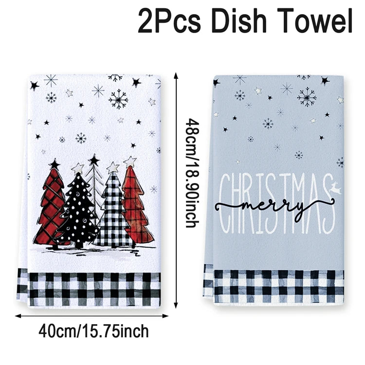 Christmas Kitchen Towels Christmas Decoration for Home 2024 Pendant Xmas Dish Towels Ornaments Navidad Natal New Year Gift 2025