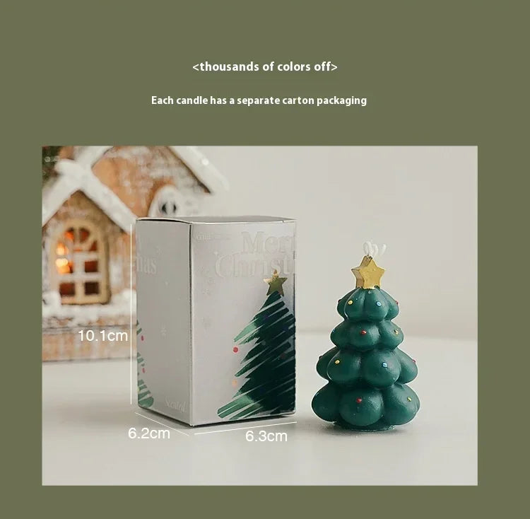 Cute Christmas Tree Scented Candles Handmade Fragrance Creative Ornaments Aromatherapy Xmas Gifts Birthday Gift Home Decor