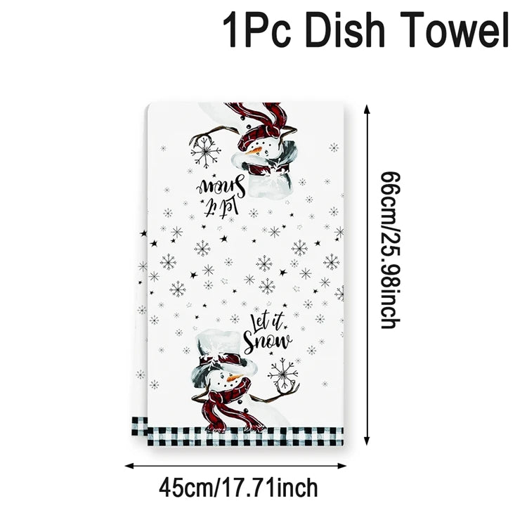 Christmas Kitchen Towels Christmas Decoration for Home 2024 Pendant Xmas Dish Towels Ornaments Navidad Natal New Year Gift 2025