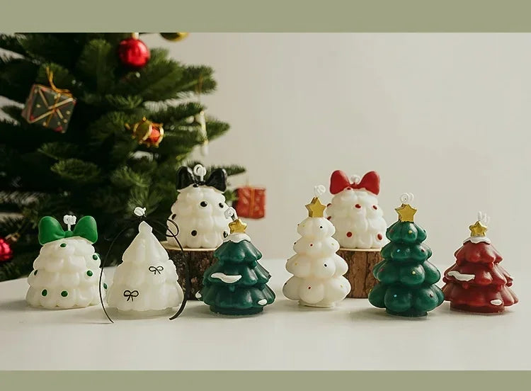 Cute Christmas Tree Scented Candles Handmade Fragrance Creative Ornaments Aromatherapy Xmas Gifts Birthday Gift Home Decor