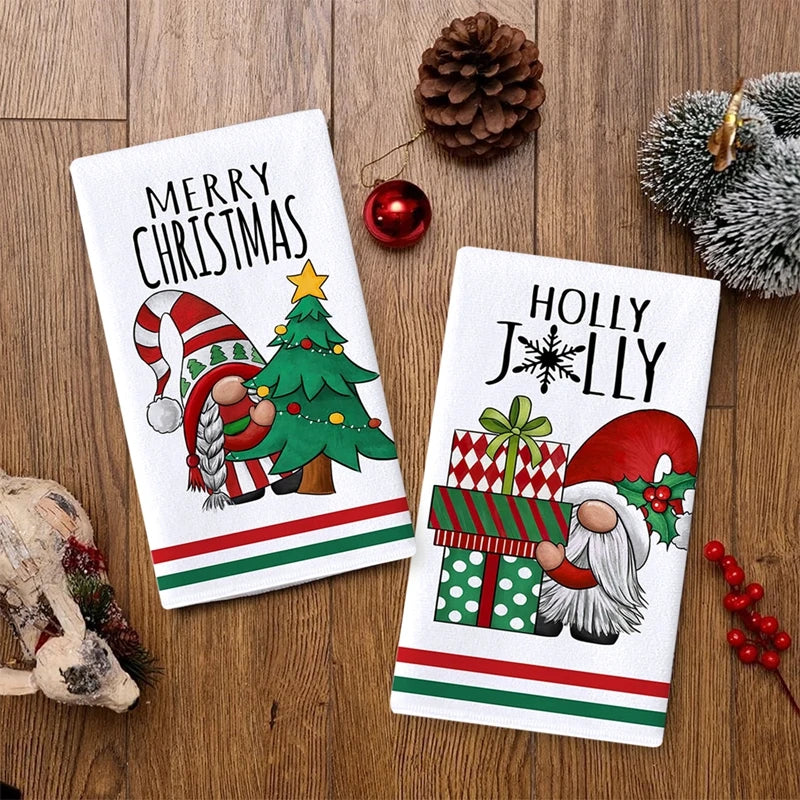 Christmas Kitchen Towels Christmas Decoration for Home 2024 Pendant Xmas Dish Towels Ornaments Navidad Natal New Year Gift 2025