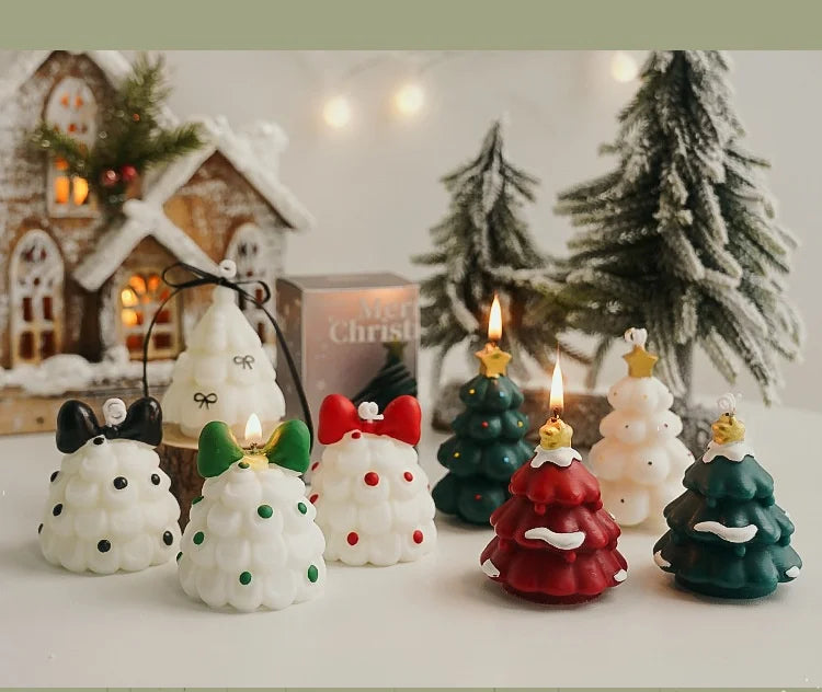 Cute Christmas Tree Scented Candles Handmade Fragrance Creative Ornaments Aromatherapy Xmas Gifts Birthday Gift Home Decor