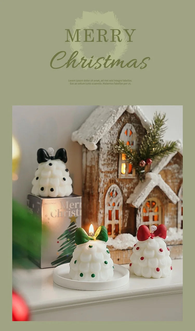 Cute Christmas Tree Scented Candles Handmade Fragrance Creative Ornaments Aromatherapy Xmas Gifts Birthday Gift Home Decor