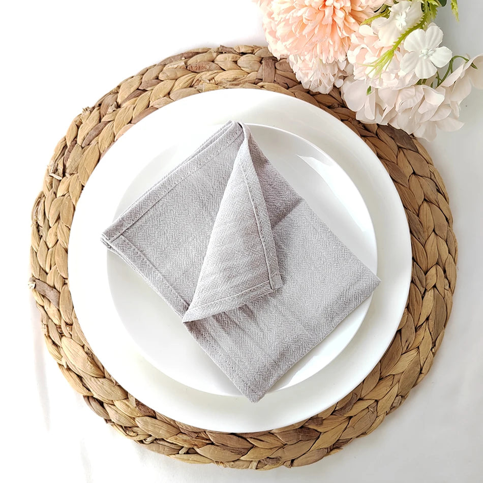 8pcs Christmas Red Cotton Napkins 40x40cm Soft Dinner Napkins Cloth for Fall Thanksgiving Wedding Party Christmas Decoration