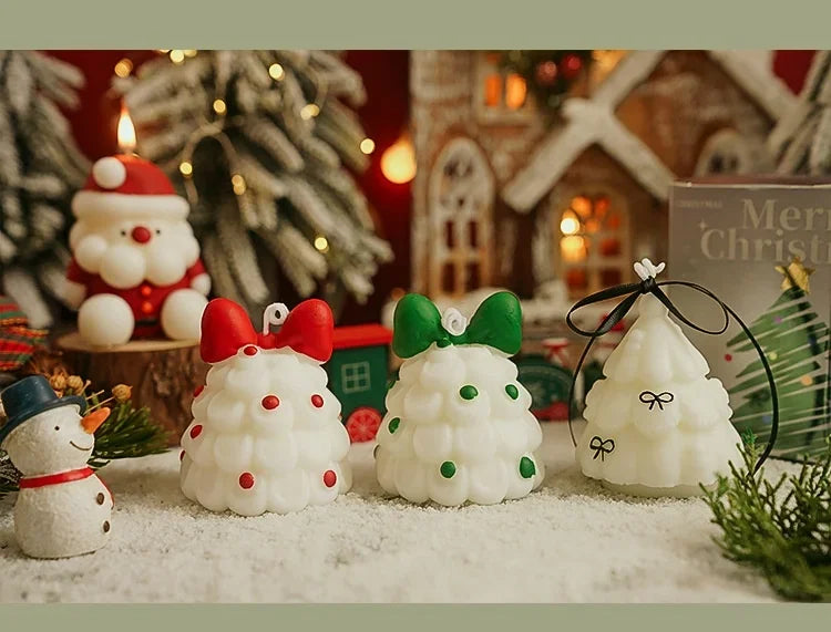 Cute Christmas Tree Scented Candles Handmade Fragrance Creative Ornaments Aromatherapy Xmas Gifts Birthday Gift Home Decor