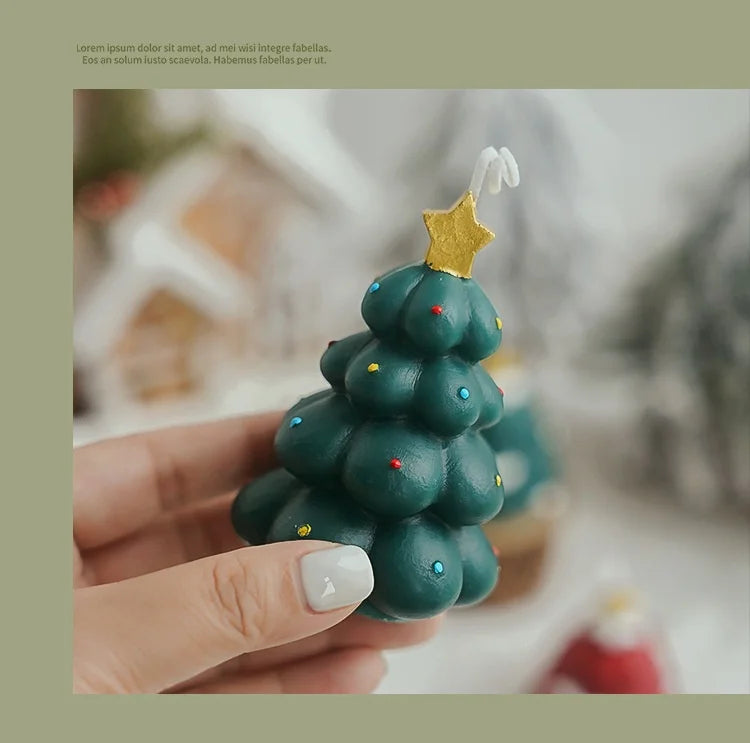 Cute Christmas Tree Scented Candles Handmade Fragrance Creative Ornaments Aromatherapy Xmas Gifts Birthday Gift Home Decor