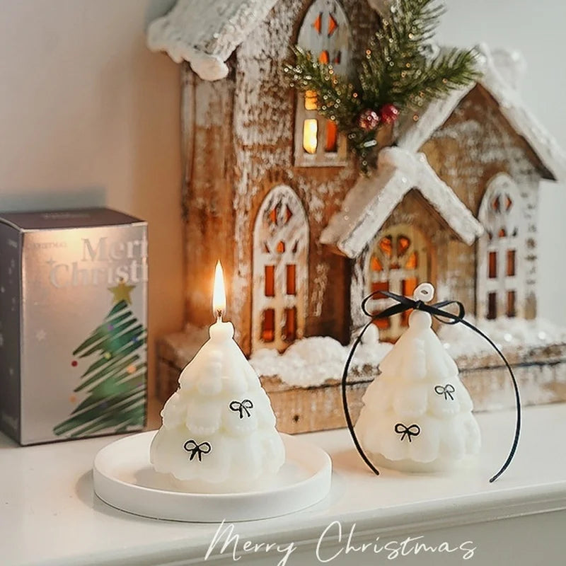 Cute Christmas Tree Scented Candles Handmade Fragrance Creative Ornaments Aromatherapy Xmas Gifts Birthday Gift Home Decor