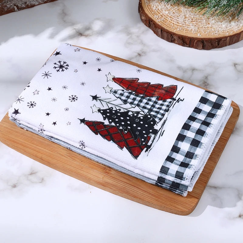 Christmas Kitchen Towels Christmas Decoration for Home 2024 Pendant Xmas Dish Towels Ornaments Navidad Natal New Year Gift 2025