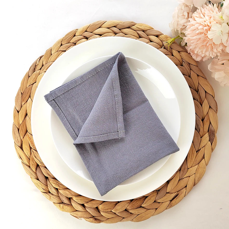 8pcs Christmas Red Cotton Napkins 40x40cm Soft Dinner Napkins Cloth for Fall Thanksgiving Wedding Party Christmas Decoration