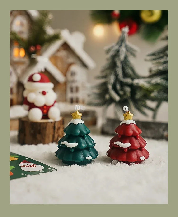 Cute Christmas Tree Scented Candles Handmade Fragrance Creative Ornaments Aromatherapy Xmas Gifts Birthday Gift Home Decor