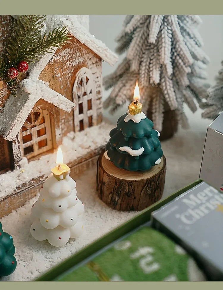 Cute Christmas Tree Scented Candles Handmade Fragrance Creative Ornaments Aromatherapy Xmas Gifts Birthday Gift Home Decor