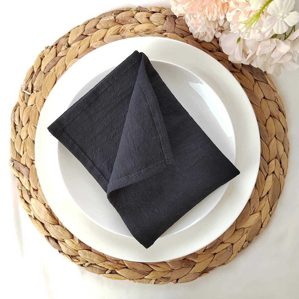 8pcs Christmas Red Cotton Napkins 40x40cm Soft Dinner Napkins Cloth for Fall Thanksgiving Wedding Party Christmas Decoration