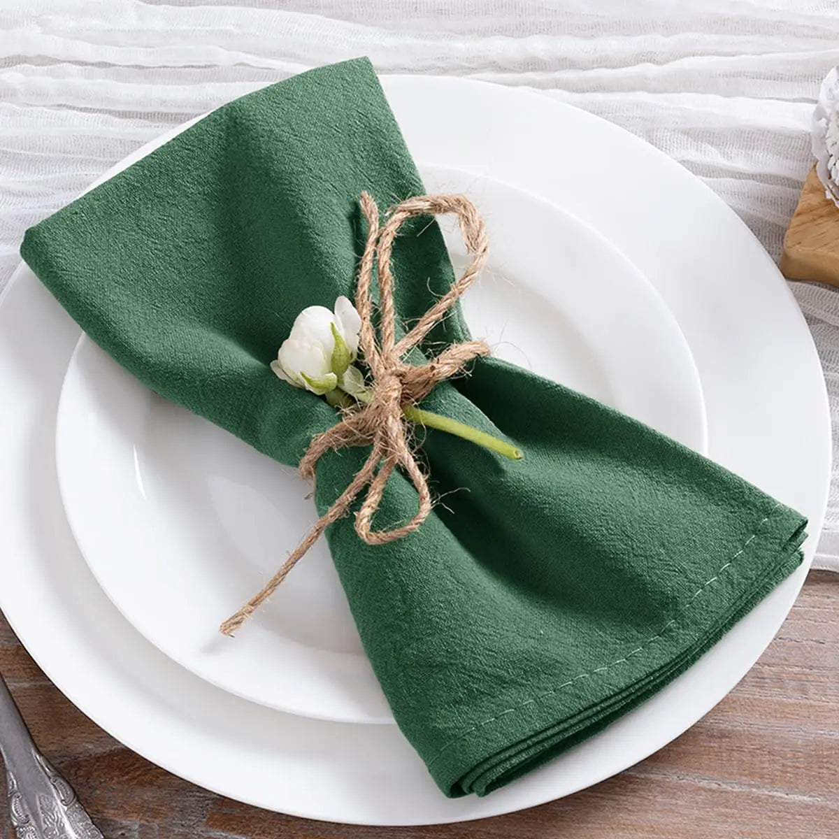8pcs Christmas Red Cotton Napkins 40x40cm Soft Dinner Napkins Cloth for Fall Thanksgiving Wedding Party Christmas Decoration