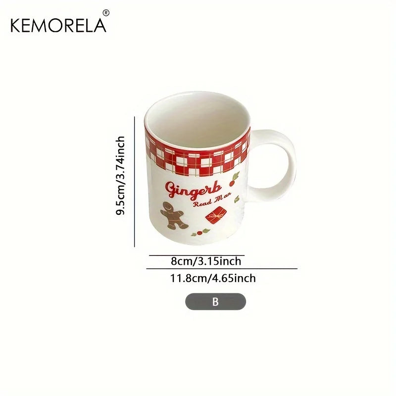 Christmas Ceramic Plate with Cups Platter Serving Tray Porcelain Dish for Fruit Appetizer Dessert Candy Snack Salad Dinnerware