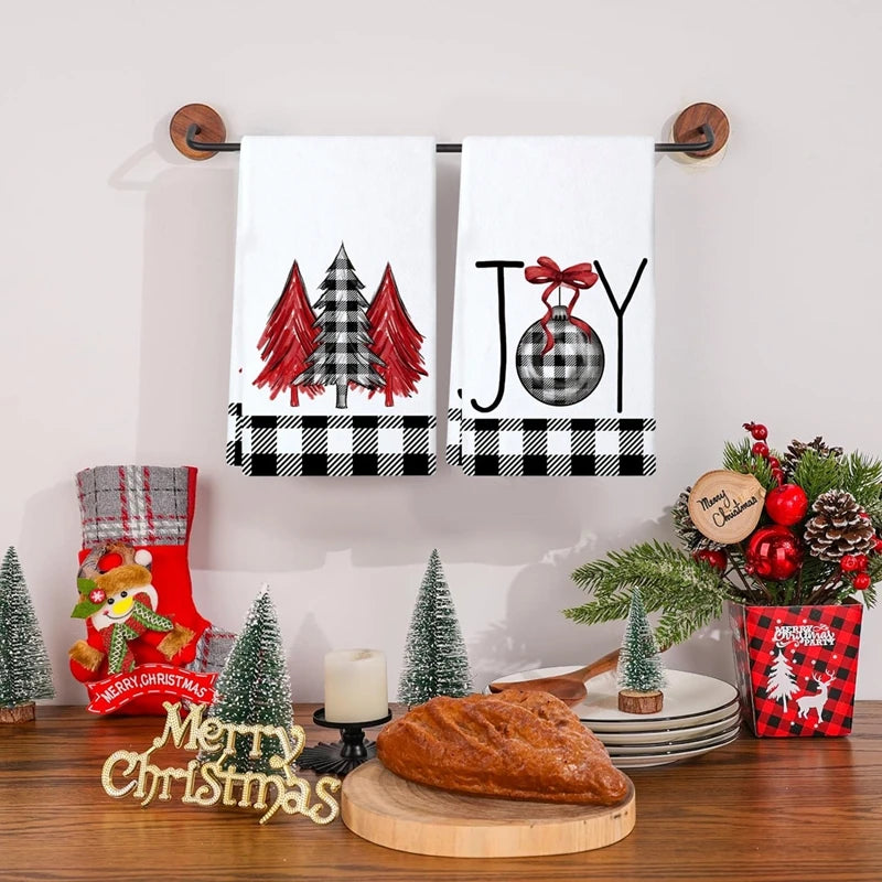 Christmas Kitchen Towels Christmas Decoration for Home 2024 Pendant Xmas Dish Towels Ornaments Navidad Natal New Year Gift 2025