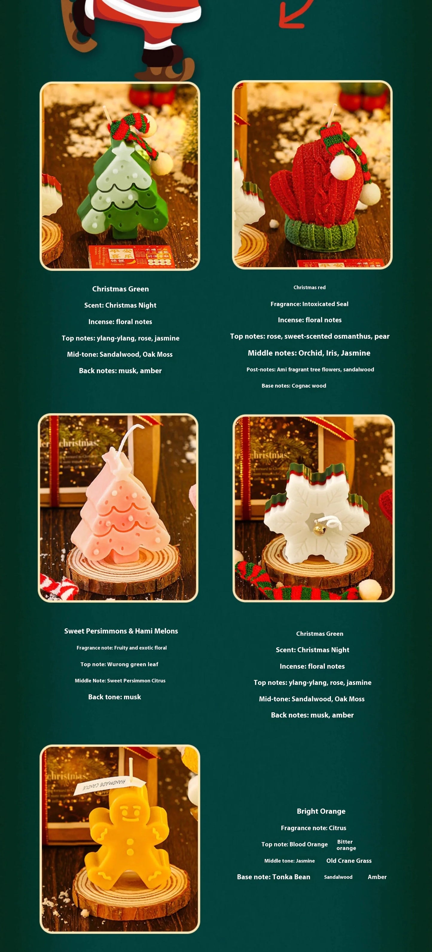 Christmas Scented Candle Set,Cartoon Fawn Christmas Tree，gloves Aromatherapy Soy Wax Candles，Halloween Xmas Gift Box，Home Decor