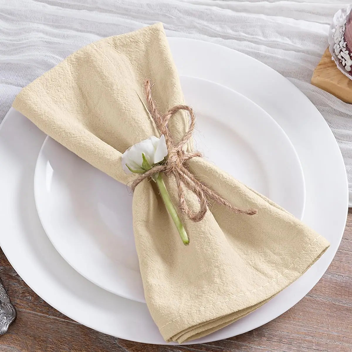 8pcs Christmas Red Cotton Napkins 40x40cm Soft Dinner Napkins Cloth for Fall Thanksgiving Wedding Party Christmas Decoration