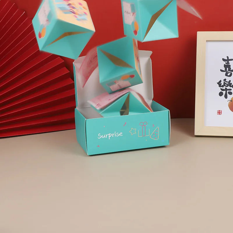 Christmas Gift Box DIY Folding Paper Box Money Pop Up Birthday Surprise Bounce Box Explosions Red Envelope Surpris Gift Box