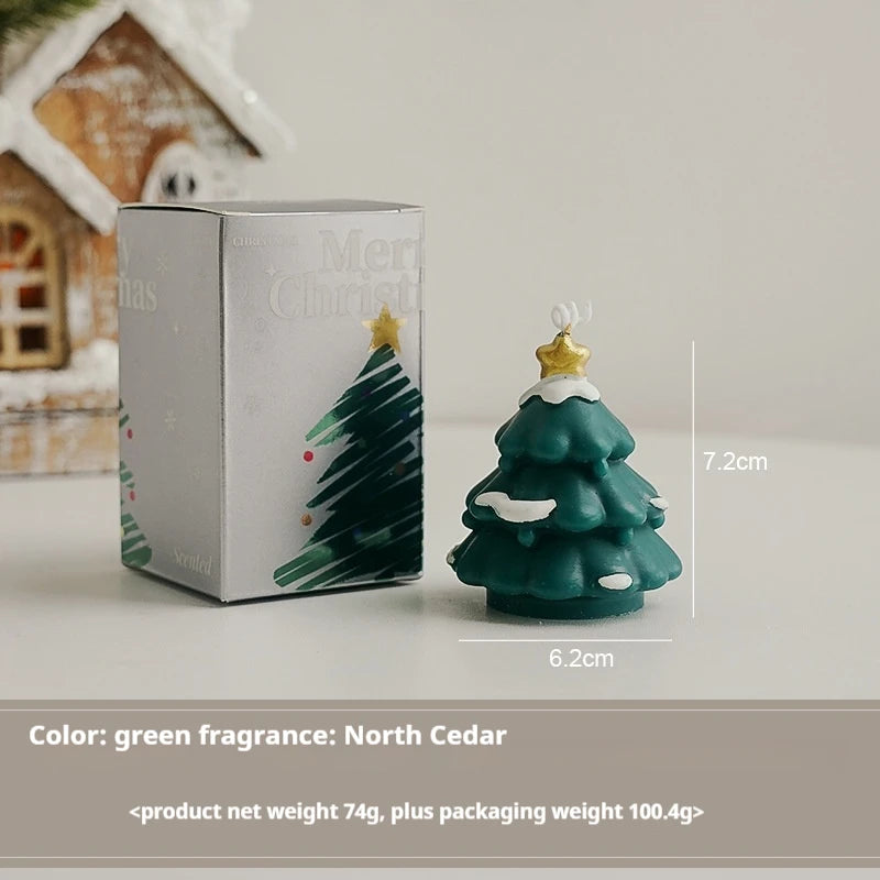 Cute Christmas Tree Scented Candles Handmade Fragrance Creative Ornaments Aromatherapy Xmas Gifts Birthday Gift Home Decor